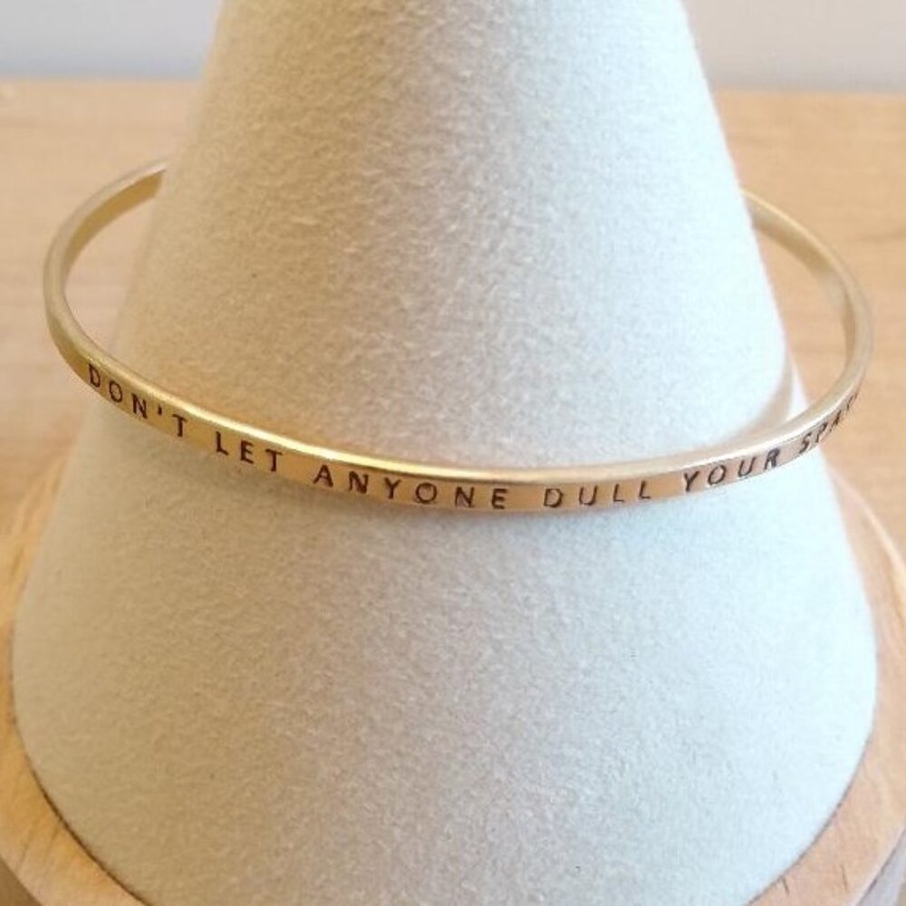 Gold Tone Inspirational Bangle Bracelet